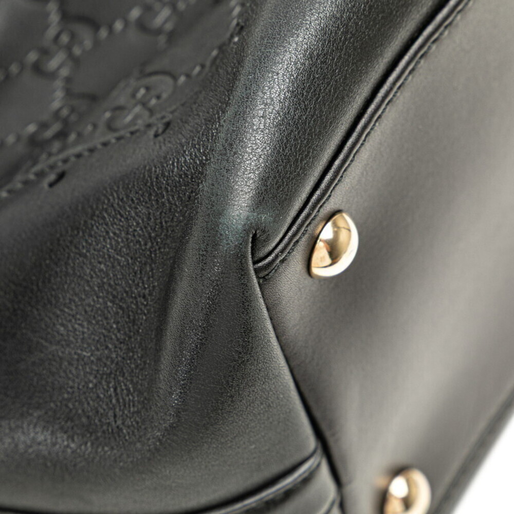 Gucci Guccissima Horsebit Handbag Tote Bag Black Leather - Picture 5 of 8